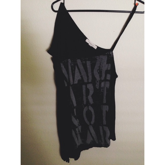 "Make Art Not War" Off The Shoulder Top