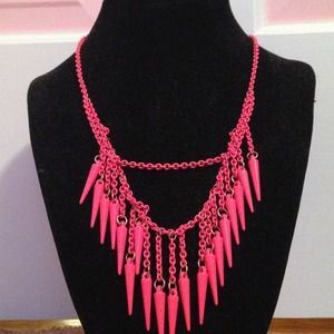 Neon pink "spike" necklace