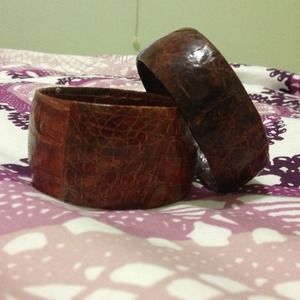 Alligator skin bangles