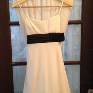 Black and white strapless dress