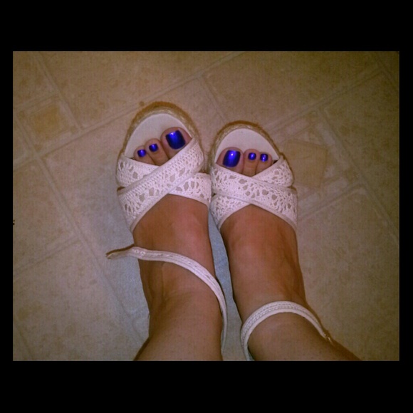 Candies white wedge sandals