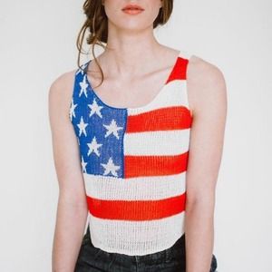 American Flag Crop Top