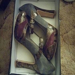 New snakeskin and suede heels