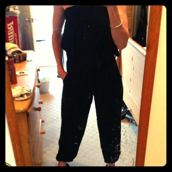 Black strapless jumpsuit, NWT!