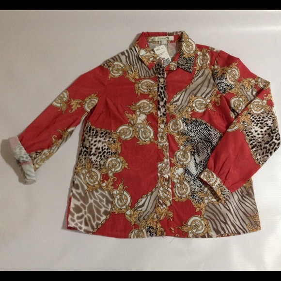 Forever 21 Long Sleeve Top Mix Print