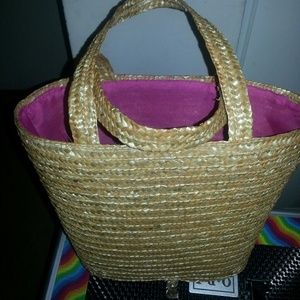 Pretty straw basket purse