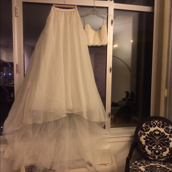 **REEM ACRA** 2 PIECE WEDDING DRESS - Picture 4 of 4