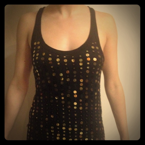 Black and Gold Sequin Dress