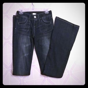 Decree Flare Dark Acid Wash Jeans