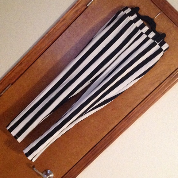 Black and White Stripe Tights