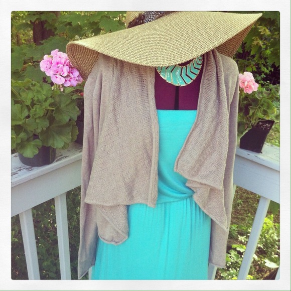 Drapey & Fluttery Taupe Lightweight Sweater - Picture 1 of 4