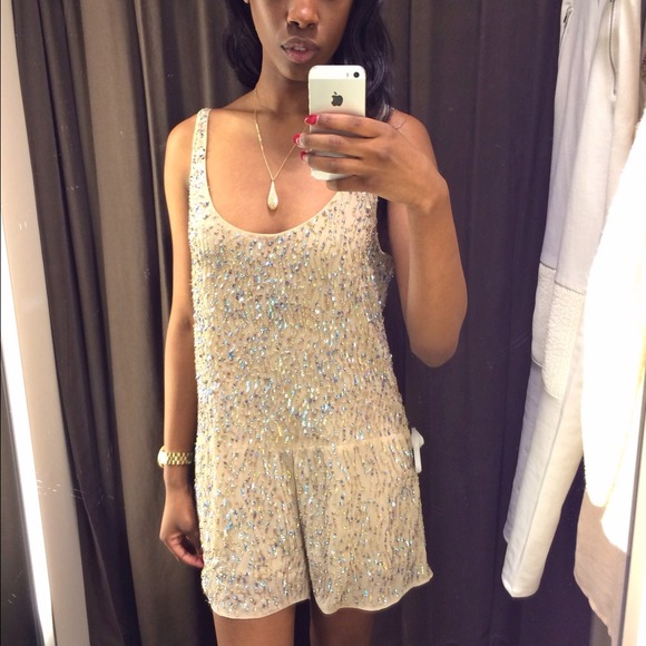 zara sequin romper
