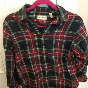 L.L. Bean plaid button up shirt