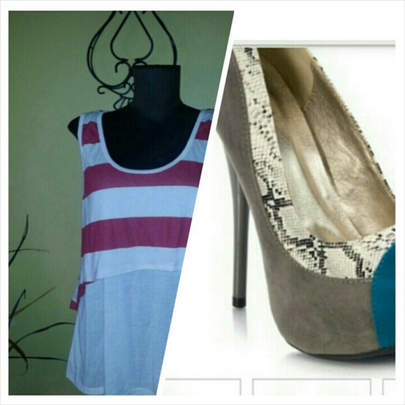 Bundle Rue 21 shirt and platform shoes