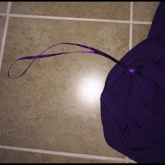 Purple Bebe dress w/ gold accents. - Picture 3 of 3