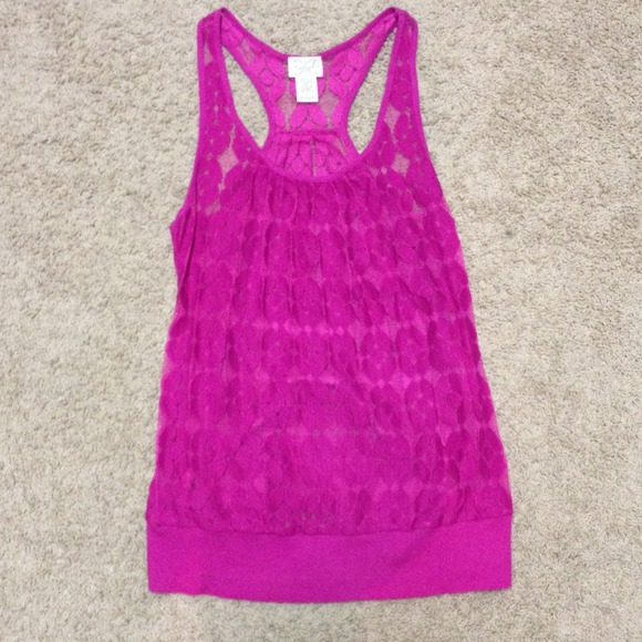 Tops - Pink Lacey tank