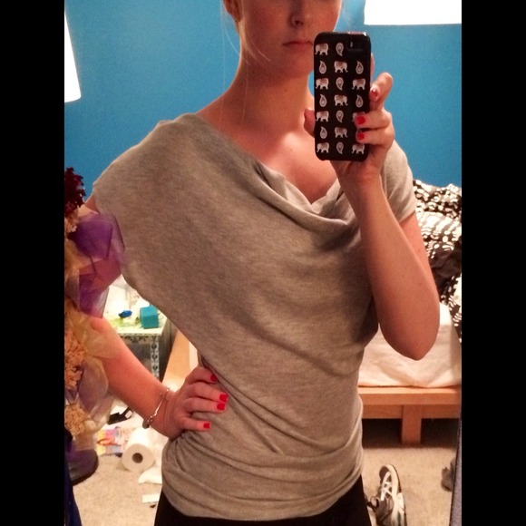 SOLD IN BUNDLE Grey cowl neck top