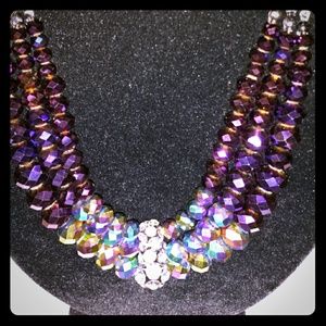 Purple crystal necklace