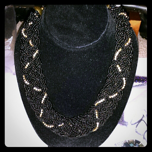 Black beaded necklace