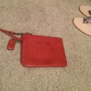 Authentic Red Coach Wristlet.