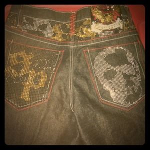 ⚡WOW⚡Insane Southpole black💀SKULL💀 denim jeans