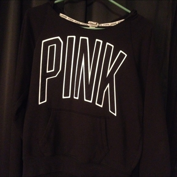 Victorias Secret Pink black Hoodie. 💜 - Picture 1 of 3