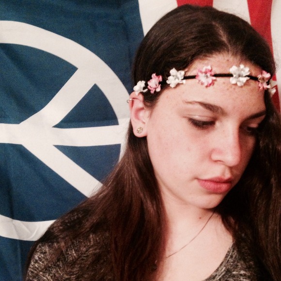 Pink and White Small Pozzey Headband