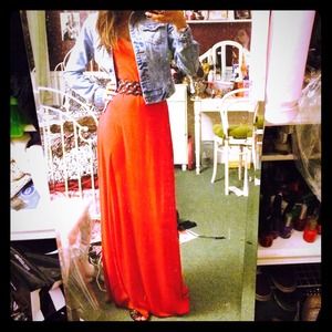 Red long spring dress💃