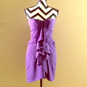 BCBG "Gina" ruffled strapless dress.