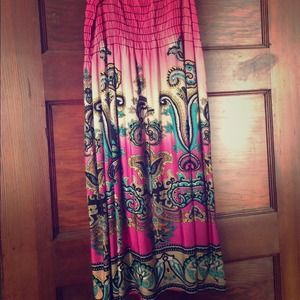 Spaghetti strap paisley dress