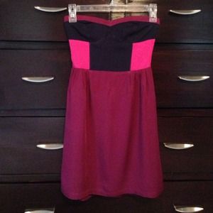 Sparkle & Fade Strapless Colorblock Dress
