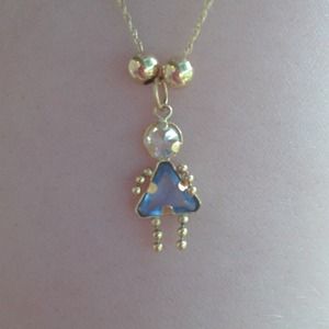 March baby aquamarine girl 14k gold w/ necklace