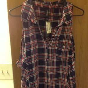 Sheer flannel collar shirt ❤️