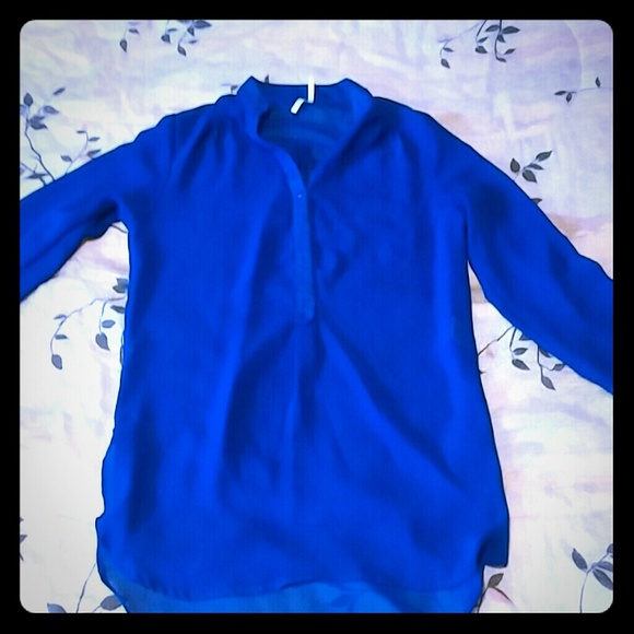Blue sheer top