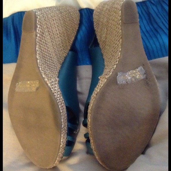 Teal Wedges Size 10 - Picture 2 of 4