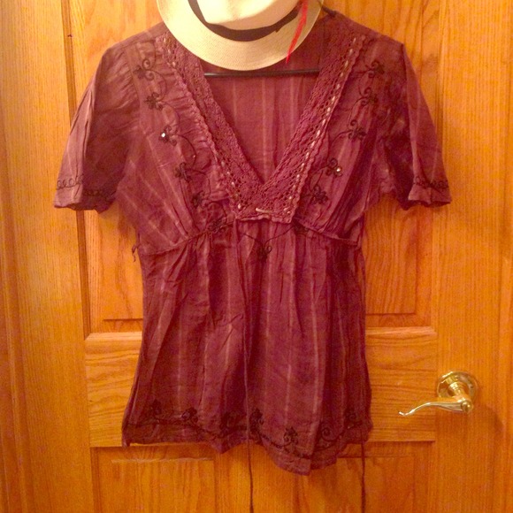 Brown Detail Beach Top