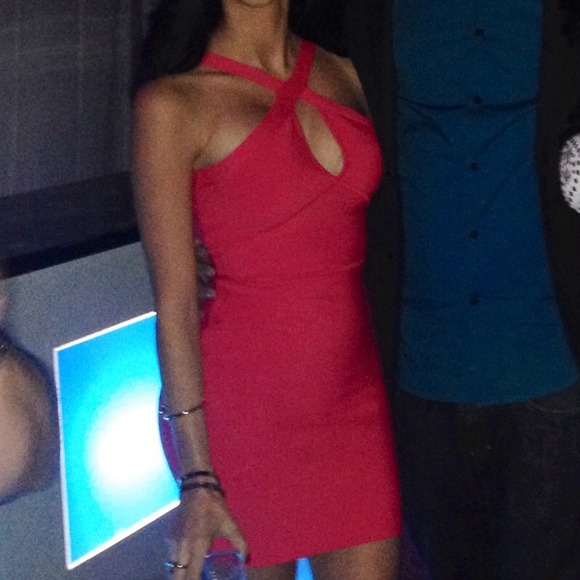 Sexy bandage BCBG pink dress - Picture 2 of 2