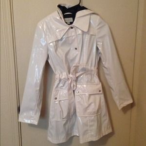 White raincoat! Super cute!