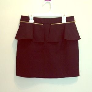 Black peplum skirt