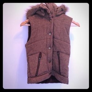 Brown winter vest