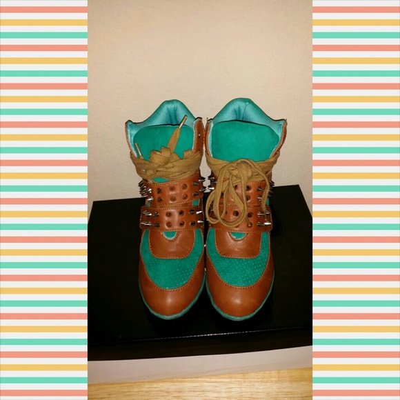 Spiked Sneaker Wedges - Picture 2 of 4