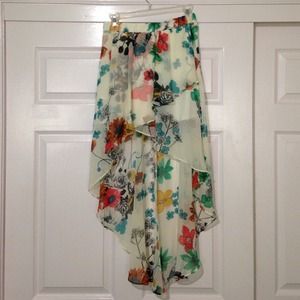 High Low Floral Skirt