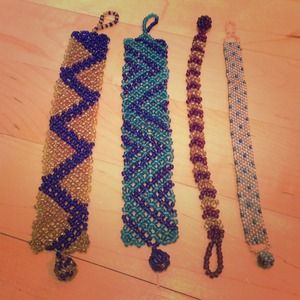 4 Beaded Bracelets/anklets