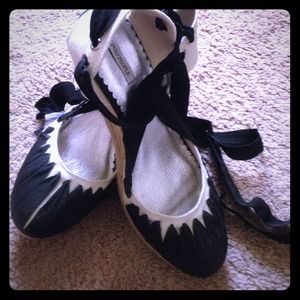 Black and white espadrilles