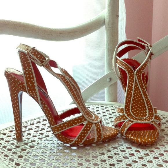 Open Toe Polka Dot Heels