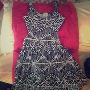 LA Hearts Black and White Skater Dress