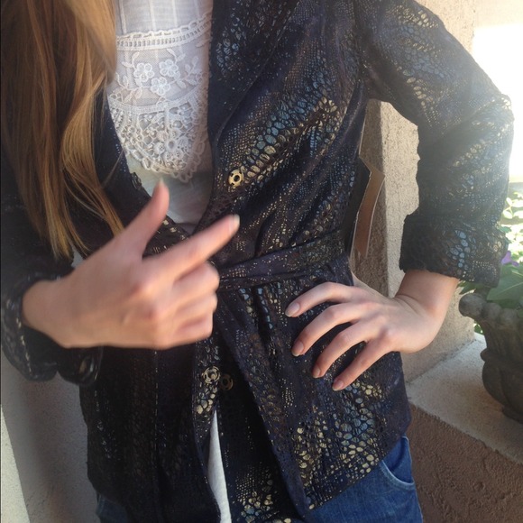 Animal Print Black Jacket
