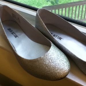 Silver Glitter Ballet Flats
