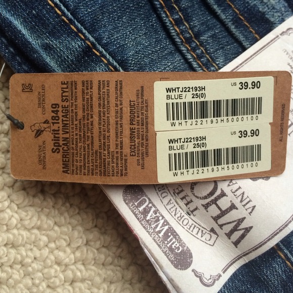 Who A U Blue Denim Shorts NWT Size 25 0 New - Picture 4 of 4