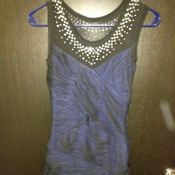 BCBG form fitting dress with crystals